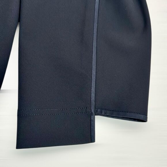 Lafayette 148 Crop Pants Manhattan Step Hem Navy Blue Color Pockets sz 16 - Picture 6 of 13